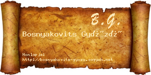 Bosnyakovits Győző névjegykártya